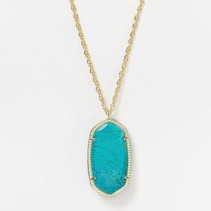 Kendra Scott Rae Pendant Necklace Turquoise Gold